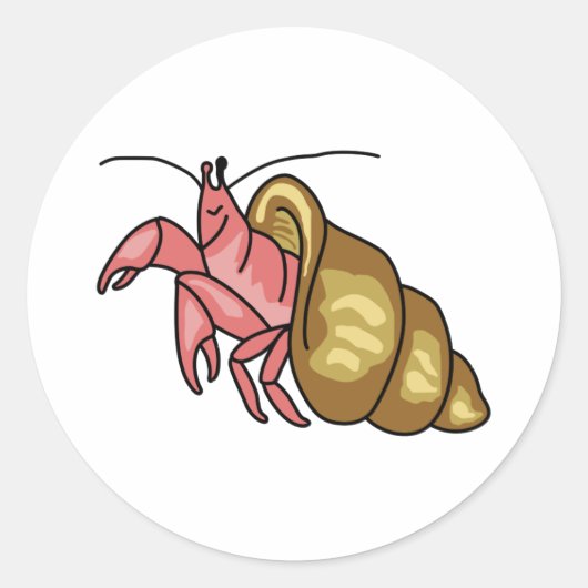 HERMIT CRAB RONDE STICKER (Voorkant)
