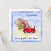 Hermit Crab & Shell New Home Kaart (Voorkant / Achterkant in situ)