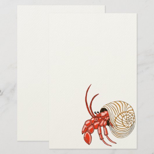 Hermit Crab Stationery Briefpapier (Voorkant / Achterkant)