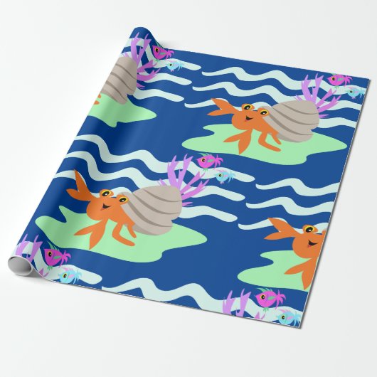 Hermit Crab Wrapping Paper Cadeaupapier (Uitgerold)