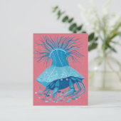 Hermit Crab Zee Ocean Underwater Animals Painting Briefkaart (Staand voorkant)