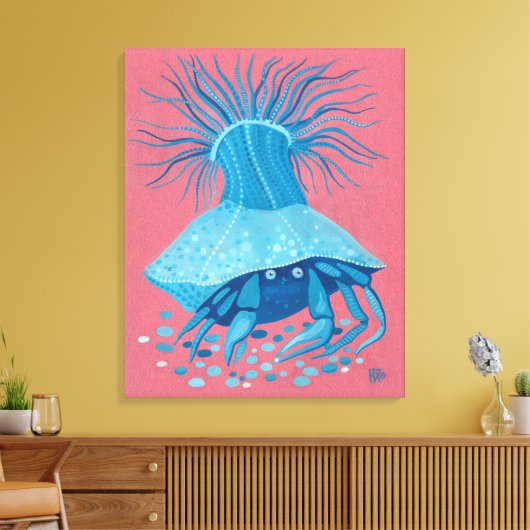 Hermit Crab Zee Ocean Underwater Animals Painting Canvas Afdruk (Insitu (Woonkamer))