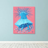 Hermit Crab Zee Ocean Underwater Animals Painting Canvas Afdruk (Insitu (Houten vloer))