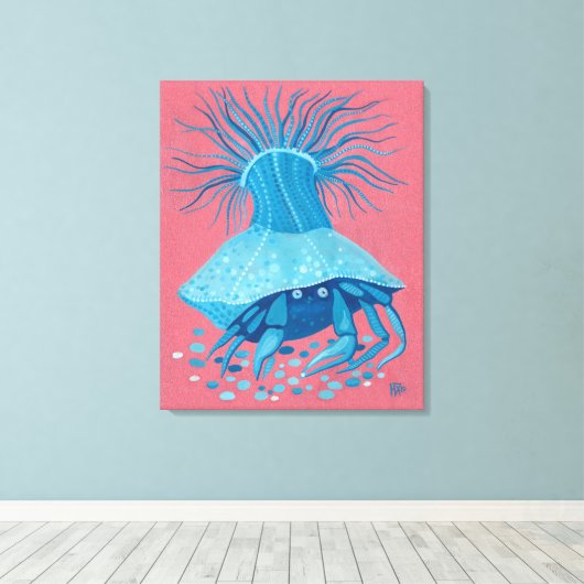 Hermit Crab Zee Ocean Underwater Animals Painting Canvas Afdruk (Insitu (Houten vloer))