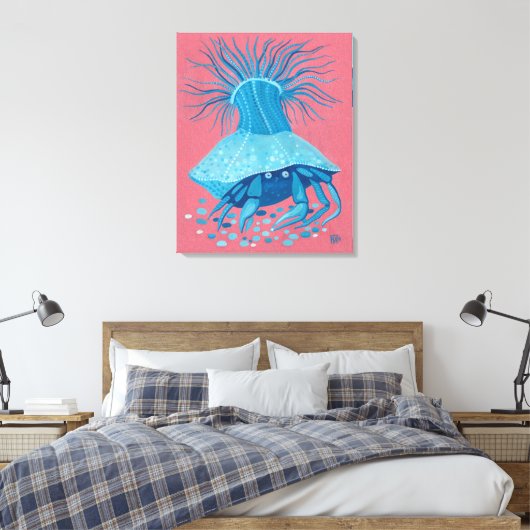 Hermit Crab Zee Ocean Underwater Animals Painting Canvas Afdruk (Insitu (Slaapkamer))