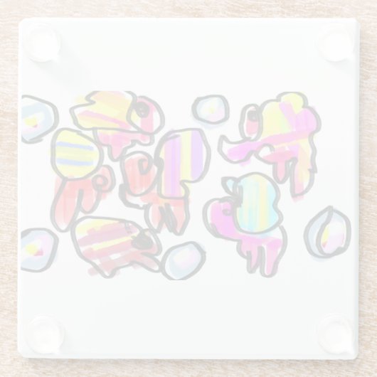 Hermit crabs summer  glazen onderzetter (Achterkant)