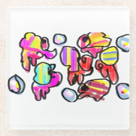 Hermit crabs summer  glazen onderzetter