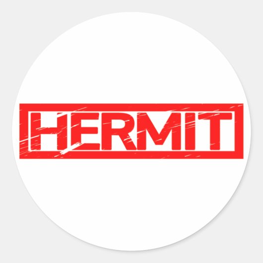 Hermit Stamp Ronde Sticker (Voorkant)
