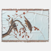 Hermit Thrush Audubon Bird met Red Berries Deken (Voorkant)