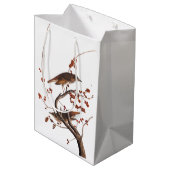 Hermit Thrush Audubon Bird met Red Berries Medium Cadeauzakje (Achterkant Gekanteld)