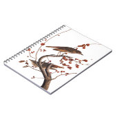 Hermit Thrush Audubon Bird met Red Berries Notitieboek (Linkerzijde)