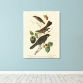 Hermit Thrush, Grey Jay Audubon's Birds of America Canvas Afdruk (Insitu (Houten vloer))