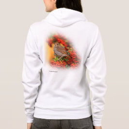 Hermit Thrush Songbird op Scarlet Firethorn Hoodie