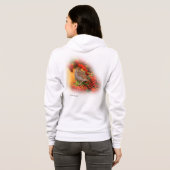 Hermit Thrush Songbird op Scarlet Firethorn Hoodie (Achterkant volledig)