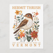 Hermit Thrush Vogel van Vermont Reizen Briefkaart (Voorkant)