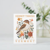 Hermit Thrush Vogel van Vermont Reizen Briefkaart (Staand voorkant)