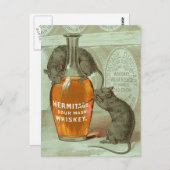 Hermitage Sour Mash Whiskey met twee ratten Briefkaart (Voorkant / Achterkant)