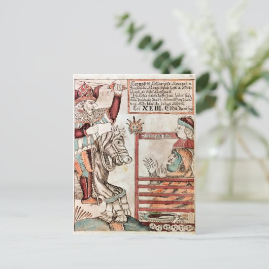 Hermod astride Sleipnir Briefkaart (Staand voorkant)