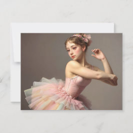 Hermosa bailarina romántica con dulces colores briefkaart