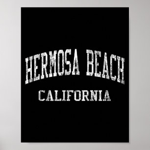 Hermosa Beach Ca J05 Vintage Sportieve Overhemden  Poster