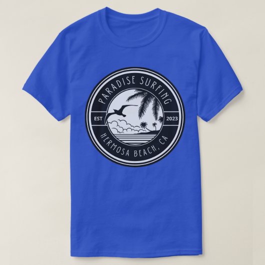 Hermosa Beach CA Surfen Design T-shirt (Design voorkant)