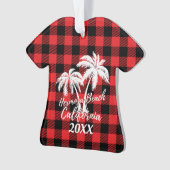 Hermosa Beach California Palm Tree gepersonaliseer Ornament (voorkant)