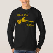 Hermosa Beach California Shark Skelet Amber Prin T-shirt (Voorkant)
