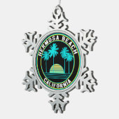 Hermosa Beach California Surfing Surf Tin Sneeuwvlok Ornament (Rechts)