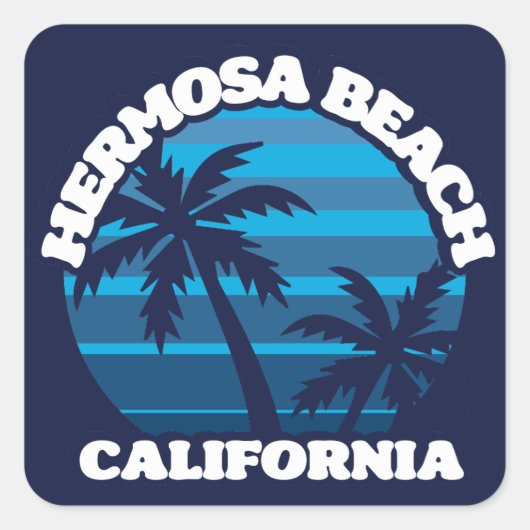 Hermosa Beach, Californië Vierkante Sticker (Voorkant)