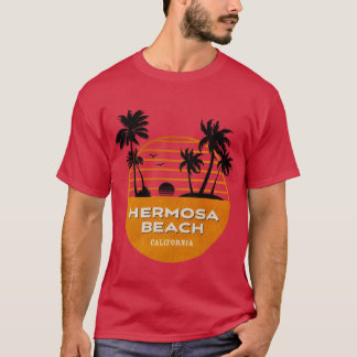 Hermosa Beach Californië Vintage Zomer Surfer Vac T-shirt