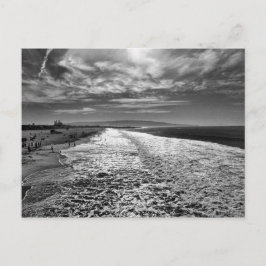 Hermosa Beach, foto van zwart en wit Briefkaart
