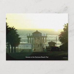 Hermosa Beach Pier Sunset Briefkaart