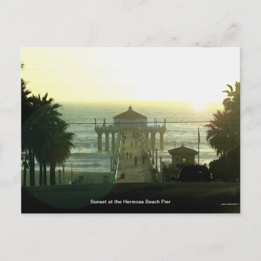 Hermosa Beach Pier Sunset Briefkaart (Voorkant)