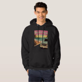 Hermosa Beach Retro Beach Vacation Souvenir Surf Hoodie (Voorkant volledig)