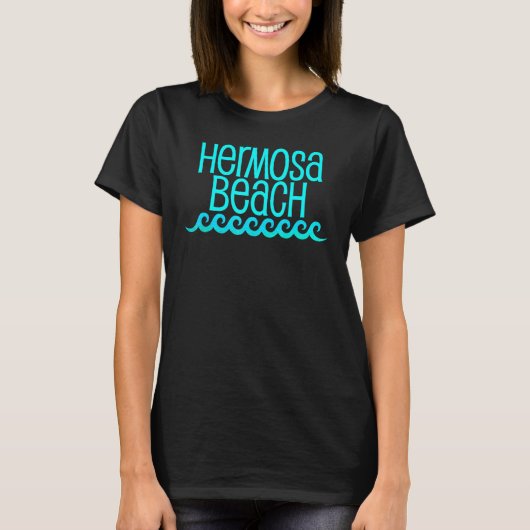 Hermosa Beach Waves Surf Travel T-shirt (Voorkant)