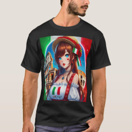 HERMOSA CHICA ANIME EN EL COLISEO DE ROMA, ITALIA T-SHIRT