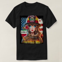 HERMOSA CHICA ANIME EN SOLIDARIDAD CON CALIFORNIA T-SHIRT