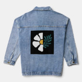 Hermosa flor abstracta denim jacket (Achterkant)