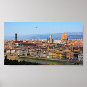 Hermosa vista panorámica de Florencia Poster