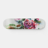 Hermosas Rosas Rojas en Arte Acuarela Persoonlijk Skateboard (Horizontaal)