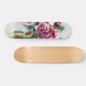 Hermosas Rosas Rojas en Arte Acuarela Persoonlijk Skateboard (Horizontaal)