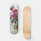 Hermosas Rosas Rojas en Arte Acuarela Persoonlijk Skateboard (Voorkant)