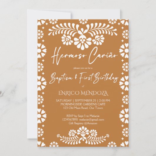 Hermoso carino terracotta Mexicaanse verjaardag Kaart (Voorkant)