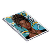 Hermoso retrato colorido de una mujer afro notitieboek (Rechterzijde)