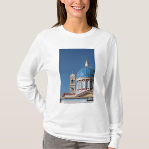 Hermoupolis, Syros eiland, Griekenland. Blauwe koe T-shirt