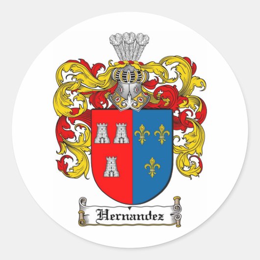 HERNANDEZ FAMILIE CREST - HERNANDEZ KAT VAN WAPENS RONDE STICKER (Voorkant)