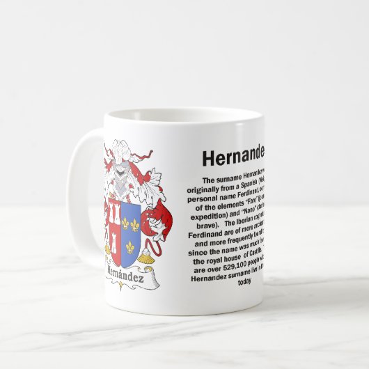 Hernandez Family Crest op een mok (Voorkant links)