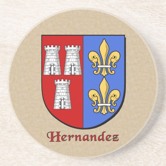Hernandez Heraldic Shield Zandsteen Onderzetter (Voorkant)