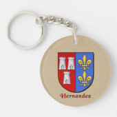 Hernandez Historisch Schild met de vlag van Spanje Sleutelhanger (Voorkant)