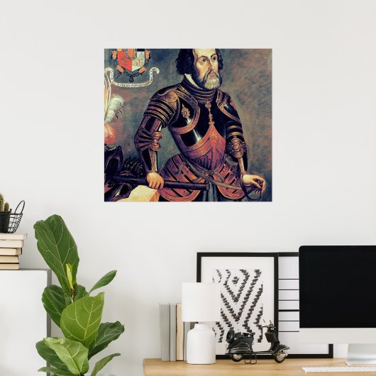 Hernando Cortes Poster (Thuiskantoor)
